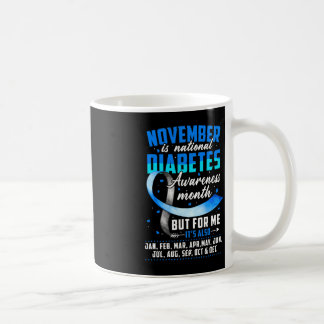 November is Diabetes Awareness Month Blue and Grey Coffee Mug
