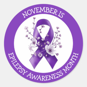 November is Epilepsy Awareness Month Classic Round Sticker