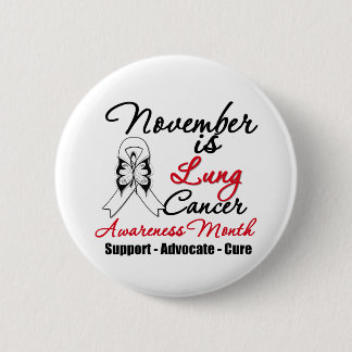 November is Lung Cancer Awareness Month 6 Cm Round Badge