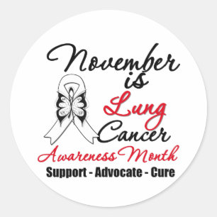 November is Lung Cancer Awareness Month Classic Round Sticker