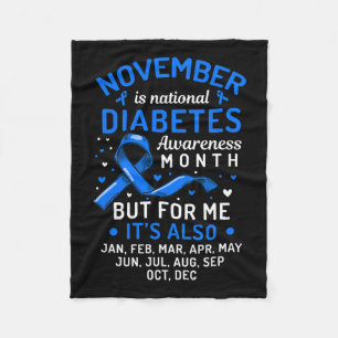 November Is National Diabetes Awareness Month Supp Fleece Blanket