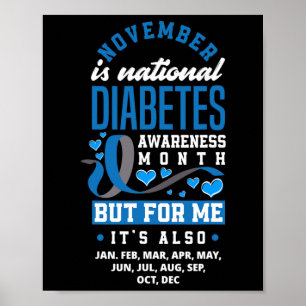 November Is National Diabetes Awareness Month T1d  Poster