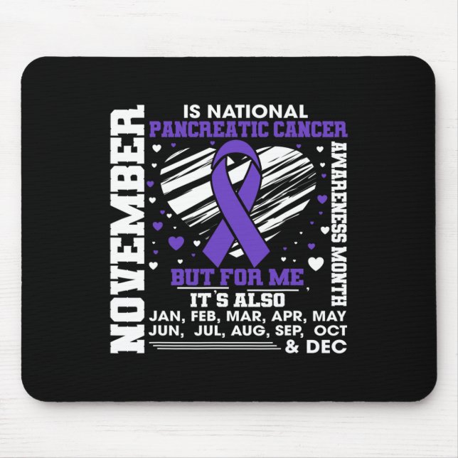 November Is National Pancreatic Cancer Awareness M Mouse Mat (Front)