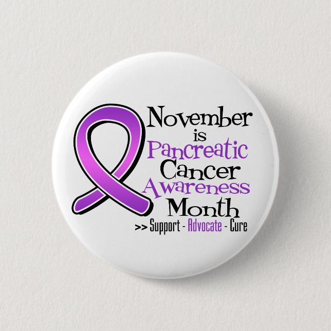 November is Pancreatic Cancer Awareness Month 6 Cm Round Badge (Front)