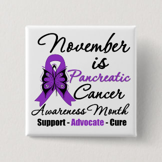 November is Pancreatic  Cancer Awareness Month v2 15 Cm Square Badge