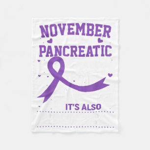 November is Pancreatic Cancer Awareness Purple Fleece Blanket
