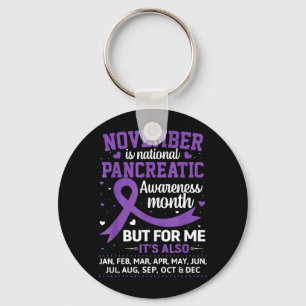 November is Pancreatic Cancer Awareness Purple Key Ring
