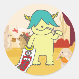 November Monster Seal. Classic Round Sticker