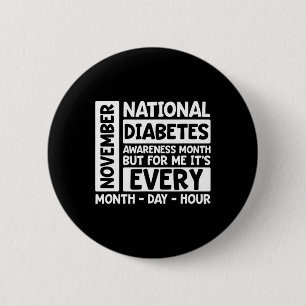 November National Diabetes Month  6 Cm Round Badge