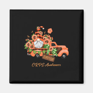 November Orange Gnome Vintage Truck CRPS Awareness Magnet