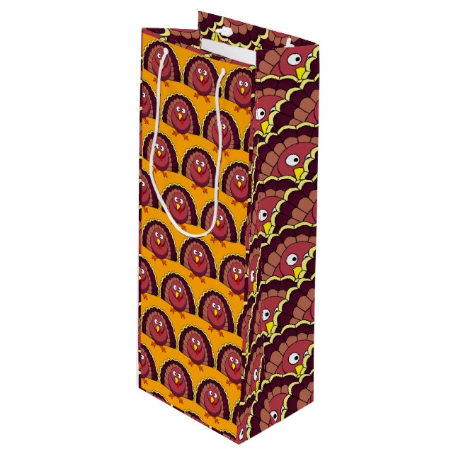 November Party Thanksgiving Wine Gift Bag (Front Angled)