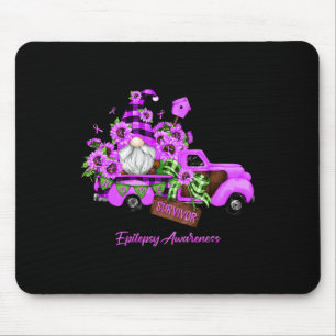 November Purple Gnome Vintage Truck Epilepsy Aware Mouse Mat