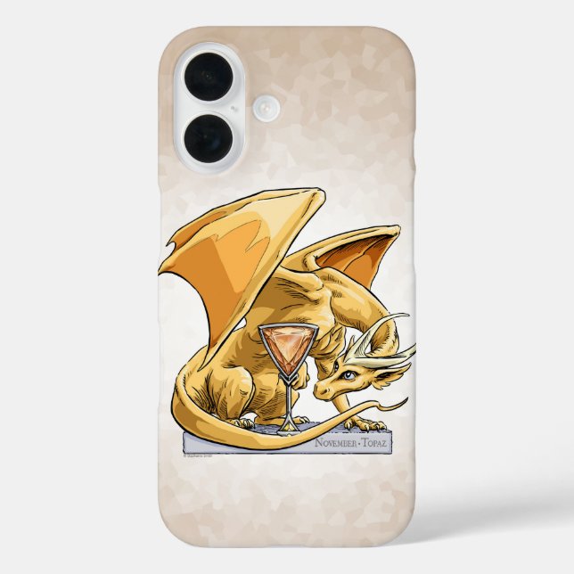November’s Birthstone Dragon: Topaz Case-Mate iPho iPhone Case (Back)