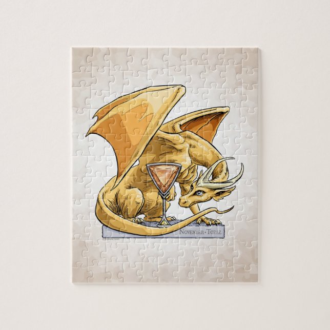 November’s Birthstone Dragon: Topaz Jigsaw Puzzle (Vertical)