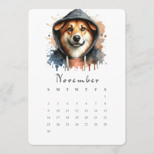 November Stand-Alone Calendar Dog Splash Art Menu