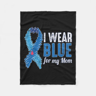 November T1d Awareness Ribbon Blue For Mum Diabete Fleece Blanket