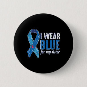 November T1d Awareness Ribbon Blue For Sister Diab 6 Cm Round Badge