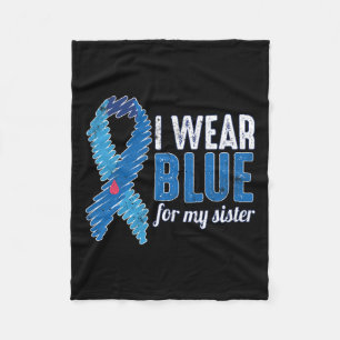 November T1d Awareness Ribbon Blue For Sister Diab Fleece Blanket