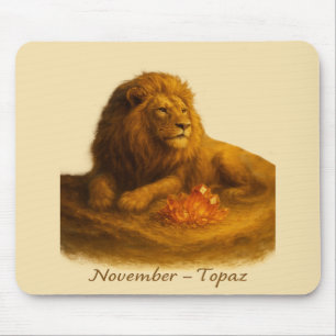 November Topaz – Regal Lion & Golden Crystal Mouse Mat