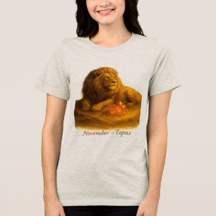 November Topaz – Regal Lion & Golden Crystal Tri-Blend Shirt