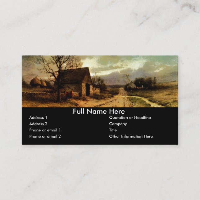 November Twilight  (1912) Barn and Fields Bookmark Business Card (Front)