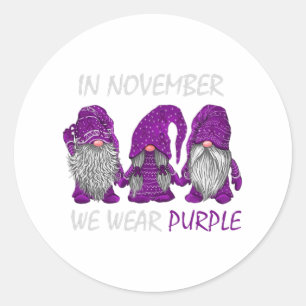 November We Wear Purple - Alzheimerheimer Awarenes Classic Round Sticker