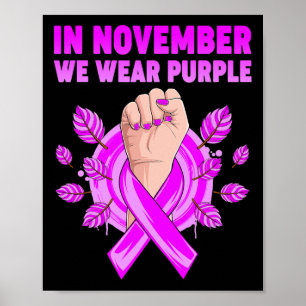 November We Wear Purple Alzheimerheimer Awareness Poster