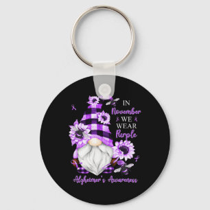 November We Wear Purple Gnomes Alzheimerheimer Awa Key Ring