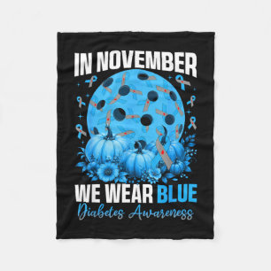 November wear blue diabetes awareness pickleball fleece blanket