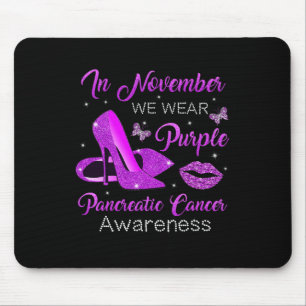 November Wear Purple High Heels Pancreatic Cancer  Mouse Mat