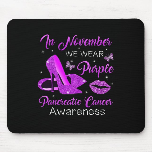 November Wear Purple High Heels Pancreatic Cancer  Mouse Mat (Front)