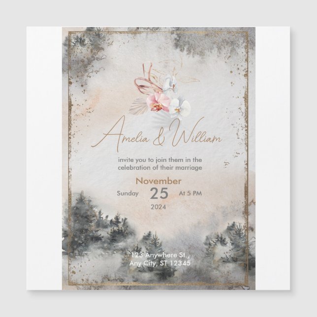 November Wedding Invitation (Front)