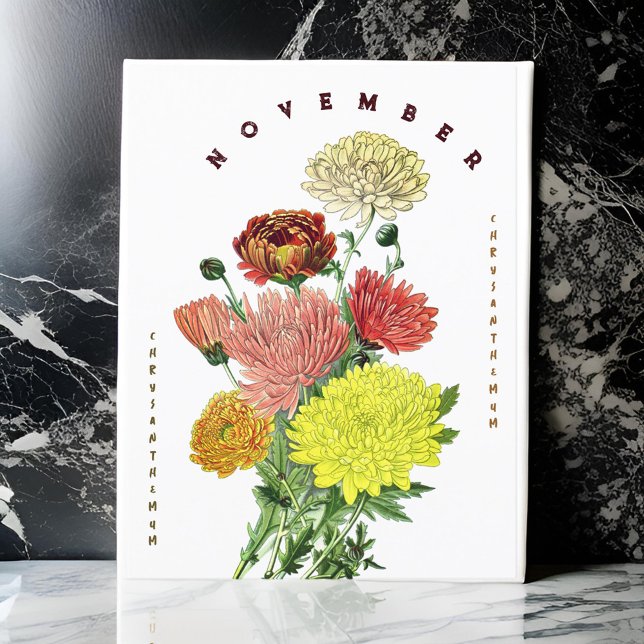 Novermber Month Flowers Chrysanthemum Postcard (Creator Uploaded)