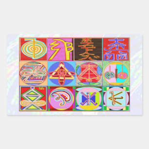 NOVINO ReikiHealing n KARUNA Reiki Symbols Rectangular Sticker