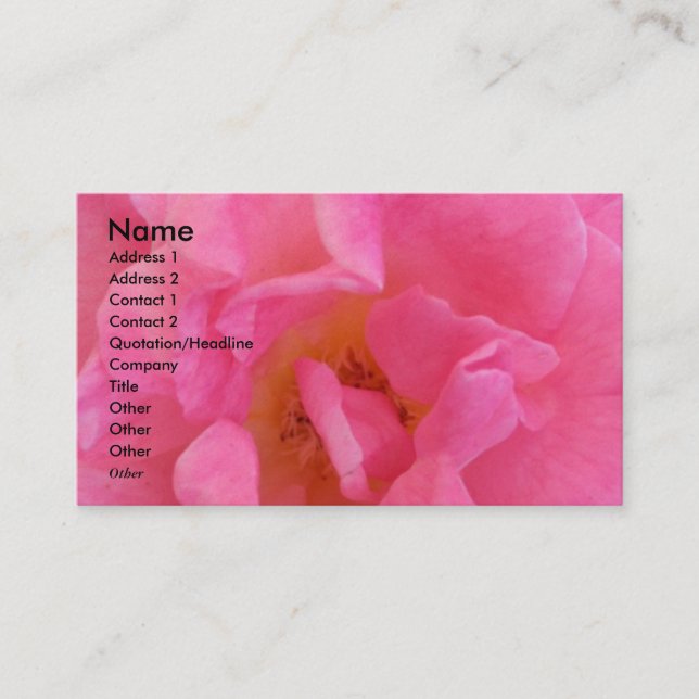 NOVINO - Sensual Pink Petal 3 Business Card (Front)