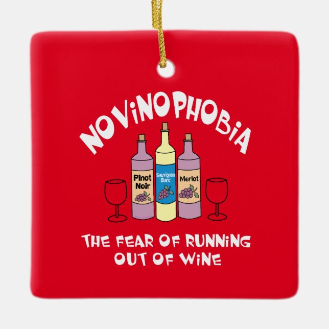 Novinophobia Bottles Ceramic Ornament (Front)