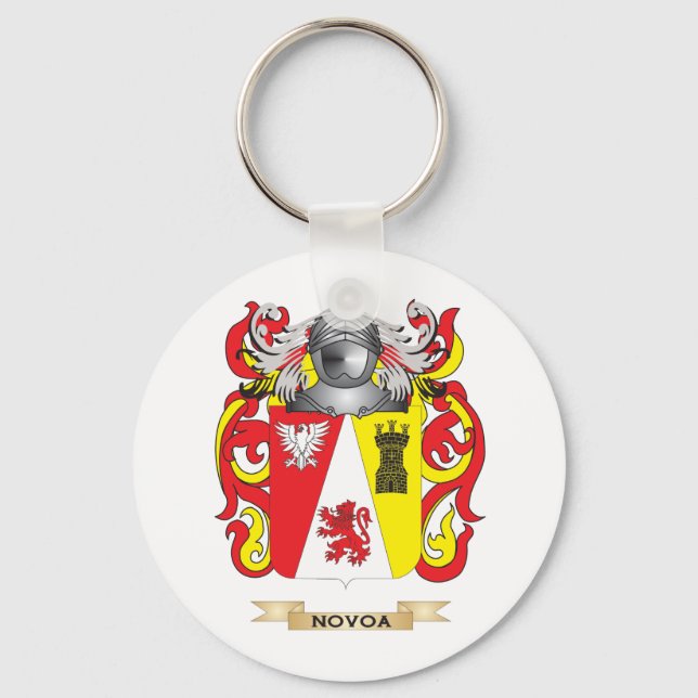 Novoa Coat of Arms (Family Crest) Key Ring (Front)
