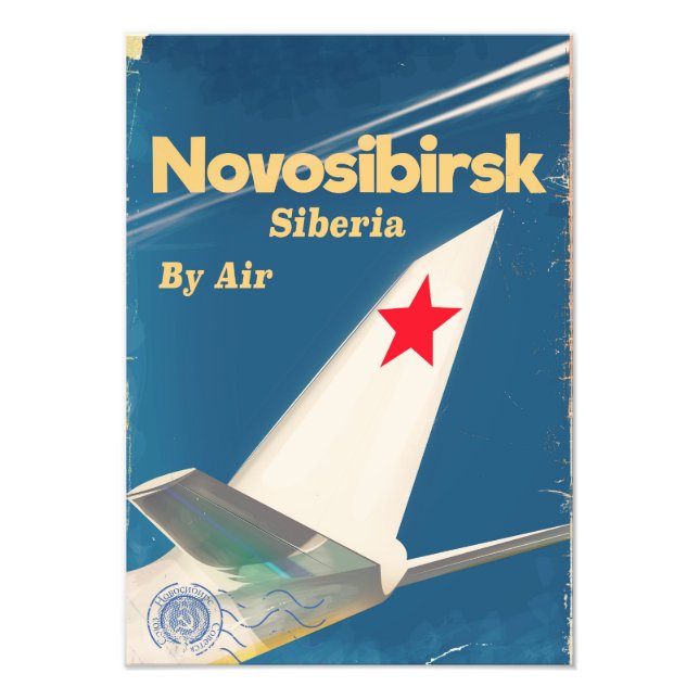 Novosibirsk Siberia soviet union flight poster (Front)