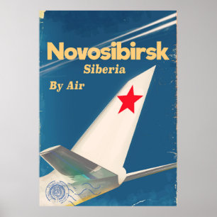 Novosibirsk Siberia soviet union flight poster