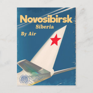Novosibirsk Siberia soviet union flight poster Postcard