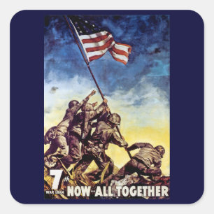 Now All Together ~ Iwo Jima Square Sticker