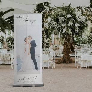 Now And Always Custom Photo Wedding Minimalist Retractable Banner