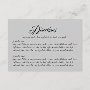 Now and Forever Directions Card