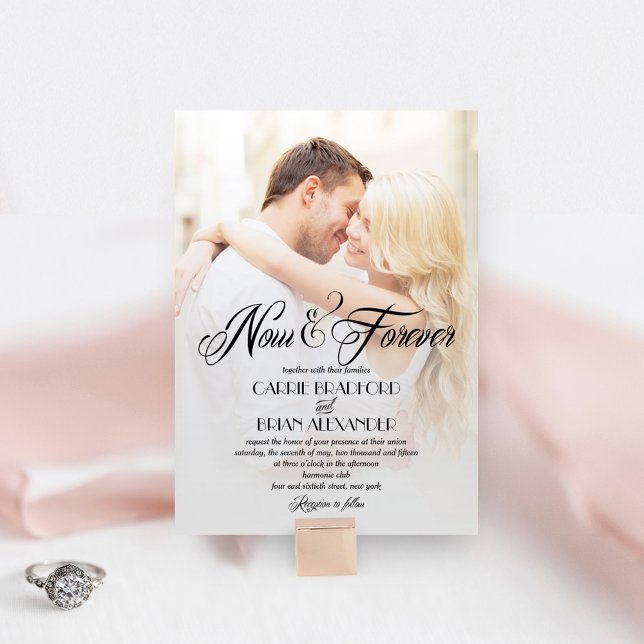 Now and Forever Photo Wedding Invitations (Creator Uploaded)