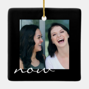 Now and Then Mother or Father Keepsake Ceramic Ornament