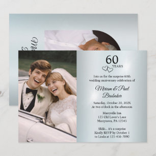 Now and Then Photo Surprise 60th Anniversary Party Invitation
