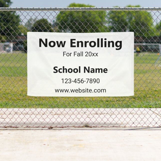 Now Enrolling Black White School Phone Website Banner (Insitu)