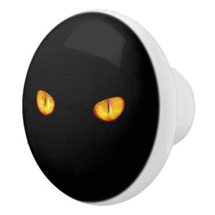 Now He Sees you Black Cat Ceramic Knob