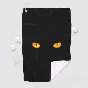 Now He Sees you Black Cat Golf Towel