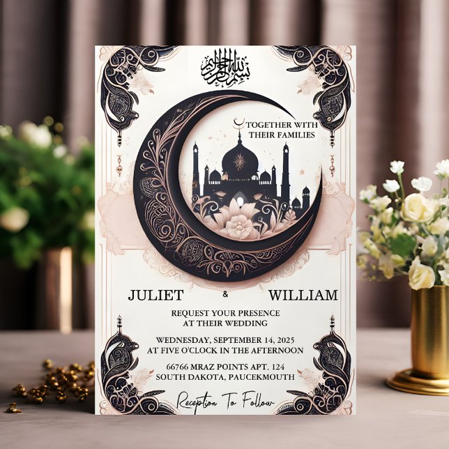 Now Henna Islam Nikah Arabic Walima Muslim Wedding Invitation (Creator Uploaded)